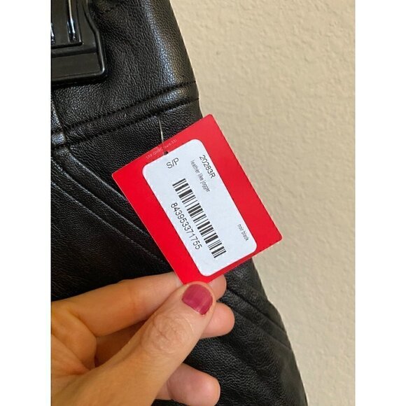 Spanx Faux Leather Joggers Sz Small Black NWT - Picture 9 of 12